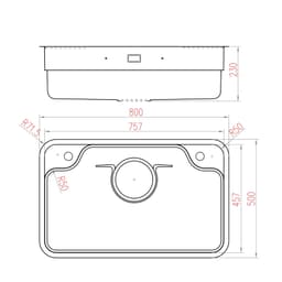 CHẬU RỬA BÁT 1 HỐ NOBINOX ARVO B180 7