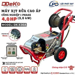 Máy Xịt Rửa Cao Áp Công Nghiệp DDEKO 3.0kW | DEKO DK-X30A, Lưu lượng 13~15 L/p, Áp lực 140~200Bar, Piston Ti Sứ Đặc. 1