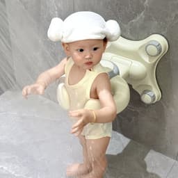 [Nâng cấp giác hút] Giá đỡ tắm đứng cho bé hiệu Hobbytree, dụng cụ hỗ trợ tắm và gội đầu cho bé dán tường 8