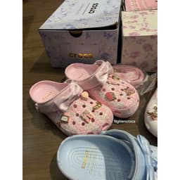 Dép Sục Họa Tiết Hoa Quai Nơ Đính Charm Trang Trí, Đế Êm Nhẹ Thời Trang 3