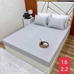 Bộ Ga Gối Cotton Đũi Vintage 3 Món Họa Tiết Cún Nâu Kẻ Caro, Ga Chun Kèm 2 Vỏ Gối Nằm, Mềm Mịn Thoáng Mát 8