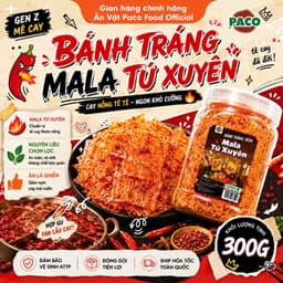 Bánh Tráng Trộn Mala Tứ Xuyên Paco Food 300g – Cay Nồng Tê Tê, Thơm Nồng Gia Vị, Ăn Vặt Cực Cuốn 1
