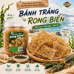 Bánh Tráng Rong Biển PACO có rong biển sấy – Bánh Tráng Trộn Hành Phi Tỏi – Rong Biển Sấy – Ăn Vặt hủ 300g/túi lớn 500g 1