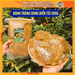 Bánh Tráng Trộn Rong Biển Sấy PACO Túi lớn 500g – Bánh Tráng Trộn Rong Biển Sấy Hành Phi Tỏi – Gia Vị Độc Quyền – Ăn Vặt 1