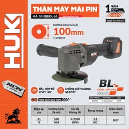 Máy Cắt Mài Pin HUKAN G3-ERDDL-A5, Xoay Góc Cắt 180 Độ - Có Chống Giật Ngược - Không Chổi Than 1