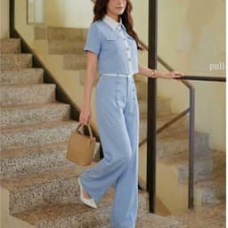 HB - Set Quần Áo Nữ Công Sở Áo Sơ Mi Tay Ngắn Dáng Croptop Quần Suông Cạp Cao Hack Dáng Thanh Lịch S188 3