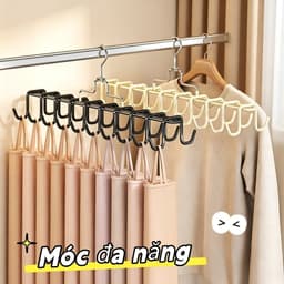 Móc Treo Quần Áo Đa Tầng 20 Móc và Móc 10 Kẹp Treo Đồ Lót, Tất, Quần Áo Trẻ Nhỏ Có Khóa Chống Gió. LMS 2