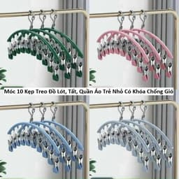 Móc Treo Quần Áo Đa Tầng 20 Móc và Móc 10 Kẹp Treo Đồ Lót, Tất, Quần Áo Trẻ Nhỏ Có Khóa Chống Gió. LMS 8