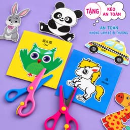 Đồ Chơi CẮT GIẤY 240 Tờ Cho Bé – Bộ Luyện Cắt Thủ Công Sáng Tạo Kèm 2 Kéo An Toàn | Gumi Toy 4