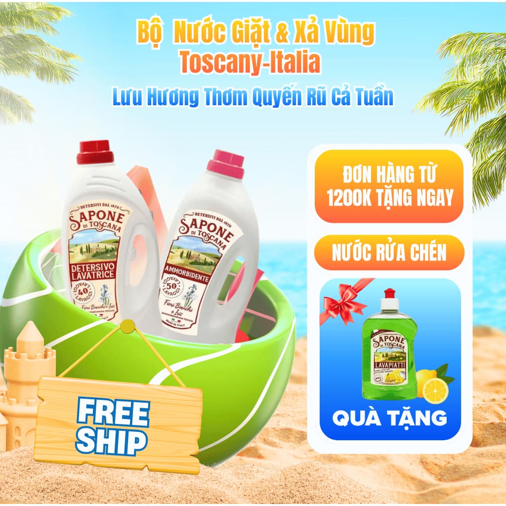 Nước Giặt & Xả Sapone di Toscana – Hương Thơm Sang, Quần Áo Sạch Thơm Cả Ngày