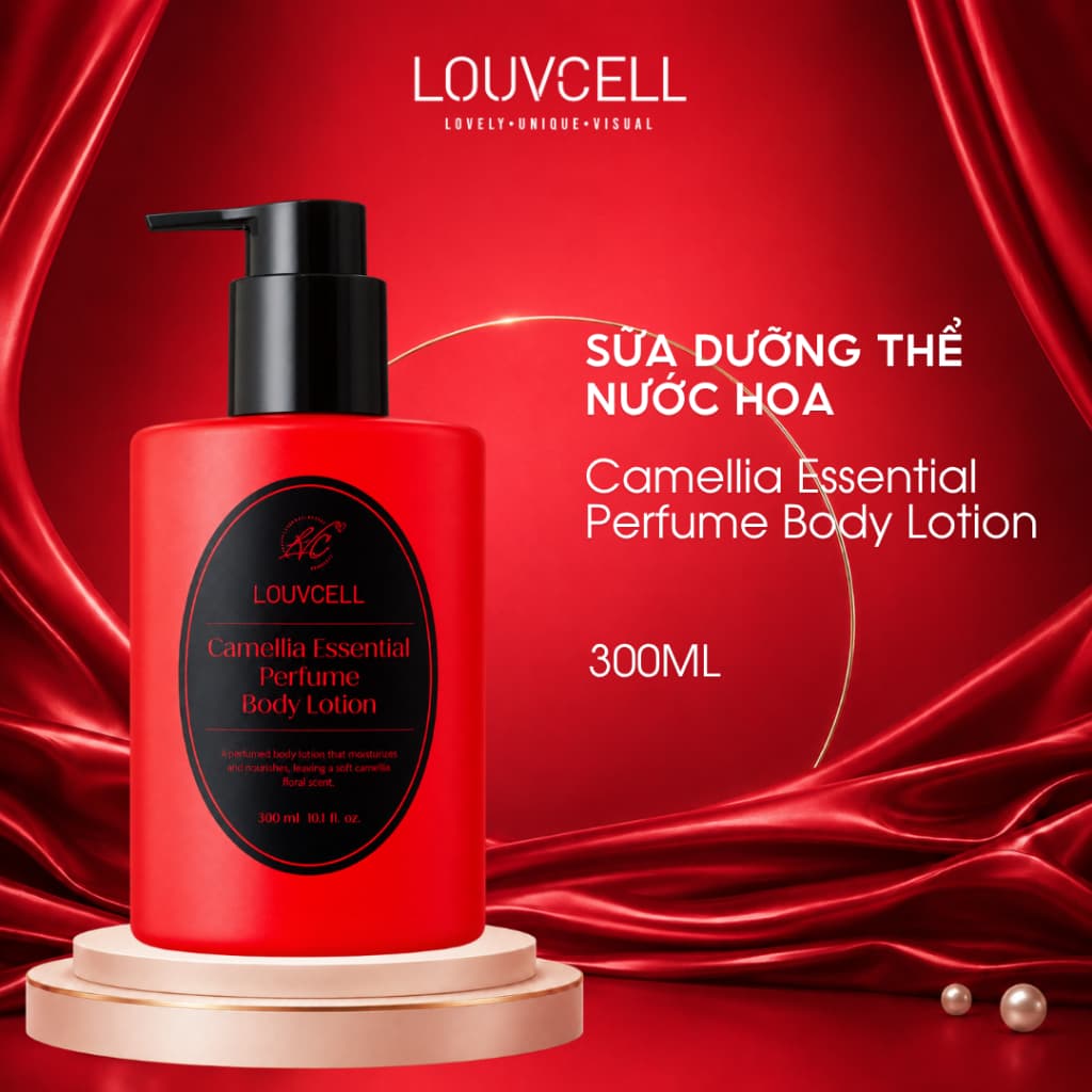 LOUVCELL Sữa dưỡng thể nước hoa hương hoa trà Camellia Essential Perfume Body Lotion 300ml