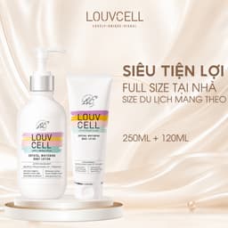 LOUVCELL Bộ đôi kem body dưỡng thể trắng da cấp ẩm 120ml + 250ml, tiện lợi, mang đi hằng ngày - Hàng công ty, có VAT 1
