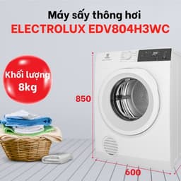 Máy Sấy Thông Hơi Electrolux UltimateCare EDV804H3WC 8Kg Sấy Đảo Chiều Diệt Khuẩn SmartSensors Chính Hãng 8