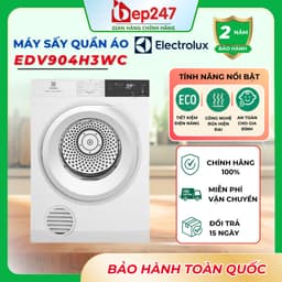 Máy Sấy Quần Áo Electrolux EDV904H3WC UltimateCare 300 9kg Thông Hơi Sấy Đảo Chiều Diệt Khuẩn Chính Hãng 1