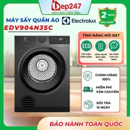 Máy Sấy Thông Hơi Electrolux EDV904N3SC UltimateCare 300 9kg Sấy Đảo Chiều Chống Nhăn Diệt Khuẩn Chính Hãng 1