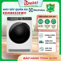 Máy Sấy Quần Áo Electrolux EDH803J5WC UltimateCare 500 8kg Bơm Nhiệt SensiCare Diệt Khuẩn Chính Hãng 1