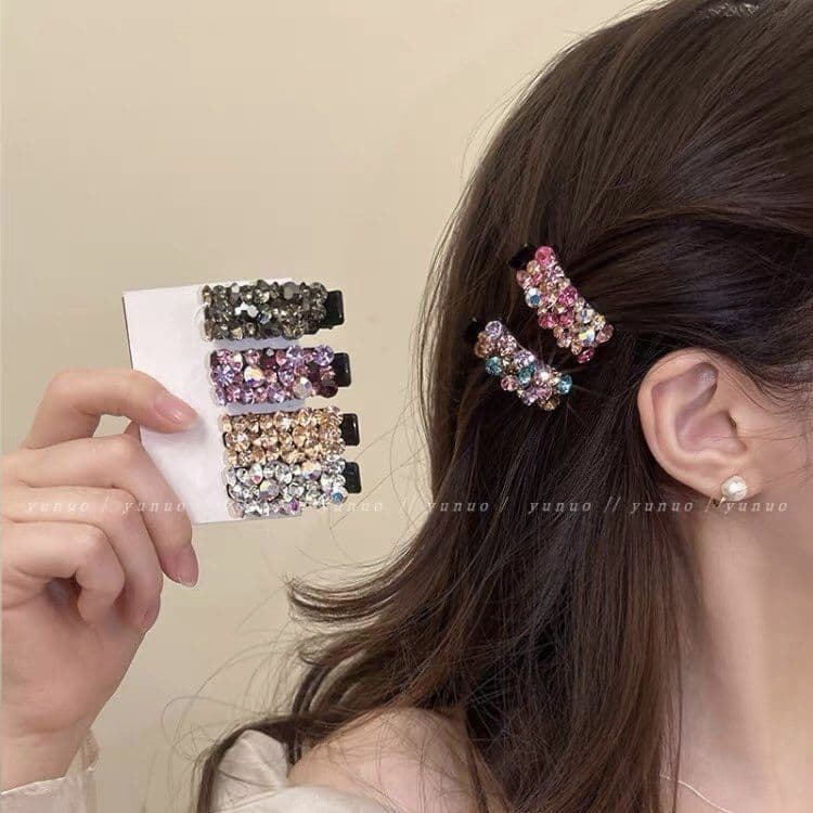 Kẹp tóc cao cấp nhỏ đính đá cho mái lệch nữ - Phụ kiện thời trang sang trọng