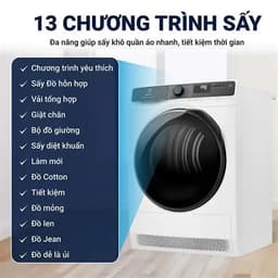 Máy Sấy Quần Áo Electrolux EDH903R7WC UltimateCare 700 9kg Bơm Nhiệt Inverter 3DSense Chính Hãng 2