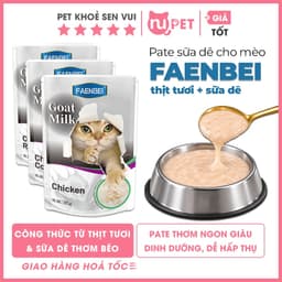 Pate sữa dê cho mèo FAENBEI gói 85g - Với 3 vị thơm ngon từ thịt gà và cá, dễ ăn và tiêu hóa 1