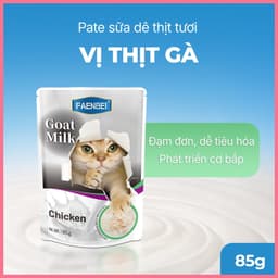 Pate sữa dê cho mèo FAENBEI gói 85g - Với 3 vị thơm ngon từ thịt gà và cá, dễ ăn và tiêu hóa 9