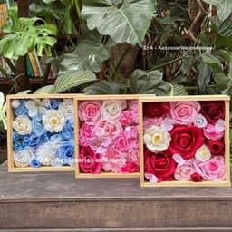 TỰ LÀM  Hộp Hoa Gỗ In Ảnh Hoa Lụa Handmade quà sinh nhật, quà 20/10 tặng người yêu bạn bè Tốt Nghiệp - Erashop 3
