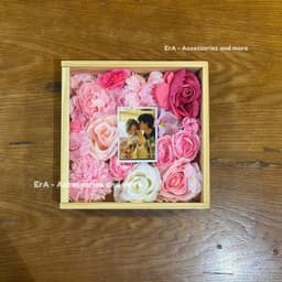 TỰ LÀM  Hộp Hoa Gỗ In Ảnh Hoa Lụa Handmade quà sinh nhật, quà 20/10 tặng người yêu bạn bè Tốt Nghiệp - Erashop 2
