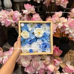 TỰ LÀM  Hộp Hoa Gỗ In Ảnh Hoa Lụa Handmade quà sinh nhật, quà 20/10 tặng người yêu bạn bè Tốt Nghiệp - Erashop 6