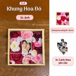 TỰ LÀM  Hộp Hoa Gỗ In Ảnh Hoa Lụa Handmade quà sinh nhật, quà 20/10 tặng người yêu bạn bè Tốt Nghiệp - Erashop 9