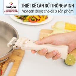 Bộ Nồi Chảo Inox 304 Kalpen TA1 Liền Khối Cán Rời 3 Món Nồi 16 20cm Chảo 26cm 4