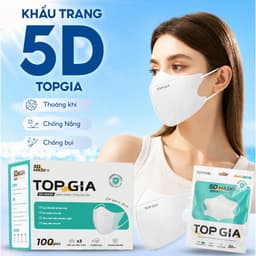 [CHỐNG BỤI MỊN-SIÊU THOÁNG KHÍ] Khẩu trang 5D cải tiến TopGia an toàn, thoáng khí, ngăn bụi mịn 3