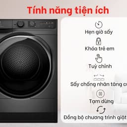 Máy Sấy Quần Áo Electrolux EDH902R9SC UltimateCare 900 9kg Bơm Nhiệt Inverter Sấy Hơi Nước Chính Hãng 7