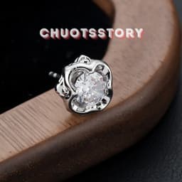 Khuyên tai nam nữ hoa đá, bông tai nam thời trang unisex cá tính - KT209 - ChuotsStory 2