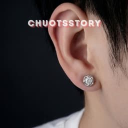 Khuyên tai nam nữ hoa đá, bông tai nam thời trang unisex cá tính - KT209 - ChuotsStory 8