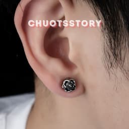 Khuyên tai nam nữ hoa đá, bông tai nam thời trang unisex cá tính - KT209 - ChuotsStory 7