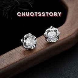 Khuyên tai nam nữ hoa đá, bông tai nam thời trang unisex cá tính - KT209 - ChuotsStory 3