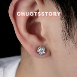 Khuyên tai nam nữ hoa đá, bông tai nam thời trang unisex cá tính - KT209 - ChuotsStory 6
