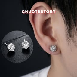 Khuyên tai nam nữ hoa đá, bông tai nam thời trang unisex cá tính - KT209 - ChuotsStory 1