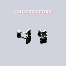 Khuyên tai nam nữ hoa 4 lá, bông tai nam thời trang unisex cá tính - KT210 - ChuotsStory 5
