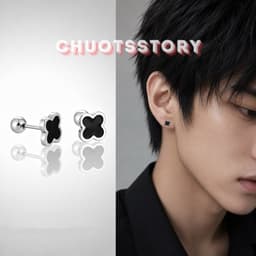 Khuyên tai nam nữ hoa 4 lá, bông tai nam thời trang unisex cá tính - KT210 - ChuotsStory 7