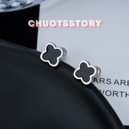 Khuyên tai nam nữ hoa 4 lá, bông tai nam thời trang unisex cá tính - KT210 - ChuotsStory 4