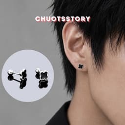 Khuyên tai nam nữ hoa 4 lá, bông tai nam thời trang unisex cá tính - KT210 - ChuotsStory 1