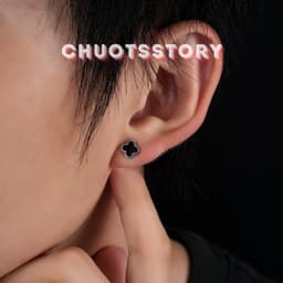 Khuyên tai nam nữ hoa 4 lá, bông tai nam thời trang unisex cá tính - KT210 - ChuotsStory 8