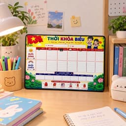 [Tặng Kèm Bút Viết] Bảng Thời Khóa Biểu Học Sinh 20x30cm Chống Nước và Tráng Gương 5