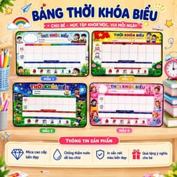 [Tặng Kèm Bút Viết] Bảng Thời Khóa Biểu Học Sinh 20x30cm Chống Nước và Tráng Gương 2