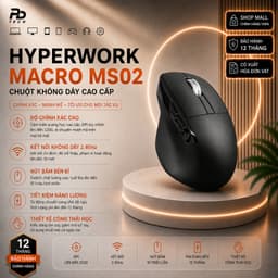 Chuột Không Dây HyperWork Macro MS02 Chính Hãng – Bluetooth & Wireless 2.4G, Pin Bền 1