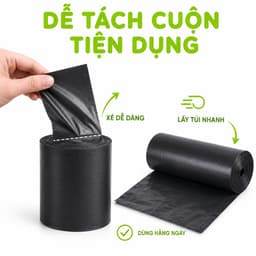 Túi Đựng Rác Đen PE Không Quai Family Deli Dày Dặn Chống Rò Rỉ Chống Thấm Nước GD257 5