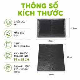 Túi Đựng Rác Đen PE Không Quai Family Deli Dày Dặn Chống Rò Rỉ Chống Thấm Nước GD257 6