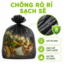 Túi Đựng Rác Đen PE Không Quai Family Deli Dày Dặn Chống Rò Rỉ Chống Thấm Nước GD257 4