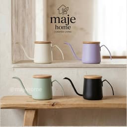 Ấm cổ ngỗng 250ml pha matcha cà phê rót chậm kiểm soát dòng nước. Bình pha trà nhỏ gọn tiện dụng có nắp gỗ - Majehome 1
