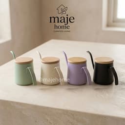 Ấm cổ ngỗng 250ml pha matcha cà phê rót chậm kiểm soát dòng nước. Bình pha trà nhỏ gọn tiện dụng có nắp gỗ - Majehome 2